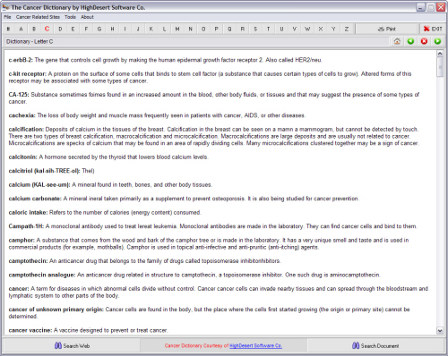 The Cancer Dictionary 1.01 screenshot